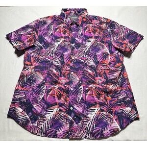 Bonobos Riviera Tropical Leaf Print Button Shirt Mens XL Short Sleeve Casual